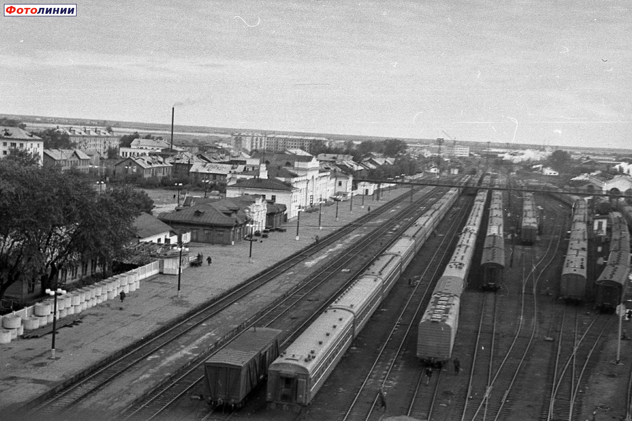 Станция Котлас-Южный. Панорама станции, 1960-е гг — Railwayz.info