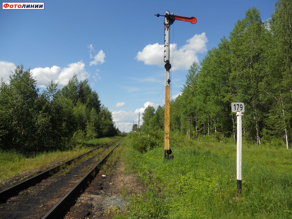 Входной семафор. Граница Горьковоской и Гайно-Кайской железной дороги