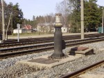 станция Гаркалне: Остатки паровозной колонки в нечётной горловине