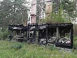 станция Цекуле: Остатки пассажирского здания после пожара