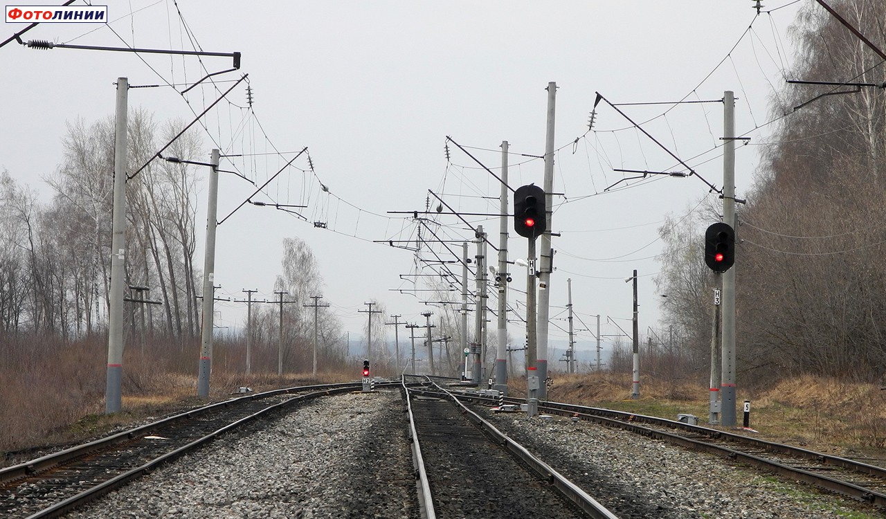 Выходные светофоры Н2, Н1, Н3 (вид в сторону Ульяновска)