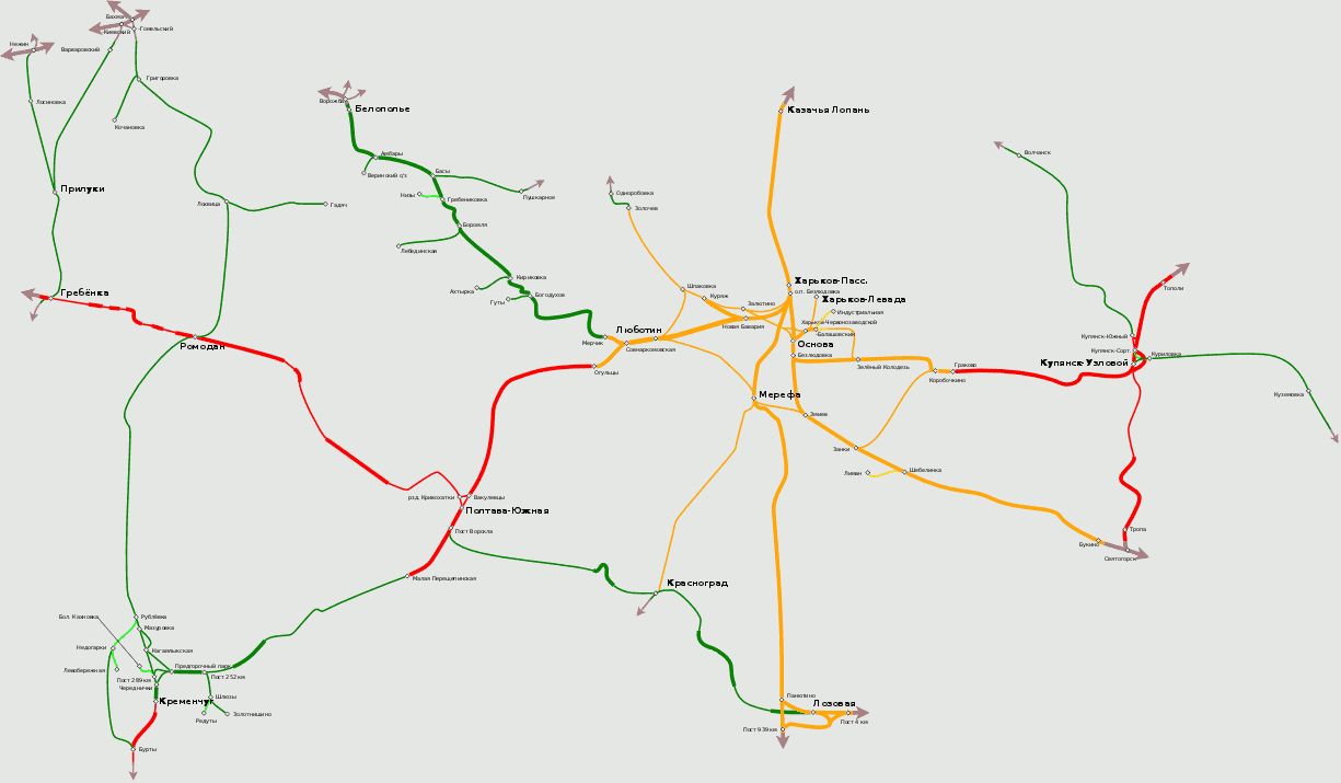 Схема железных дорог новосибирской области со станциями